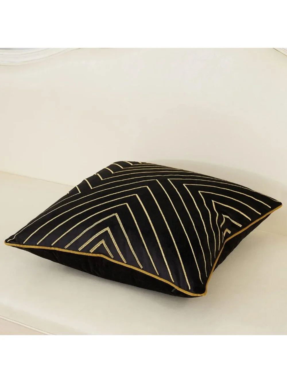 Luxurious Black Velvet Throw Pillow Cover 20x20 Inch with Hidden Zipper Closure